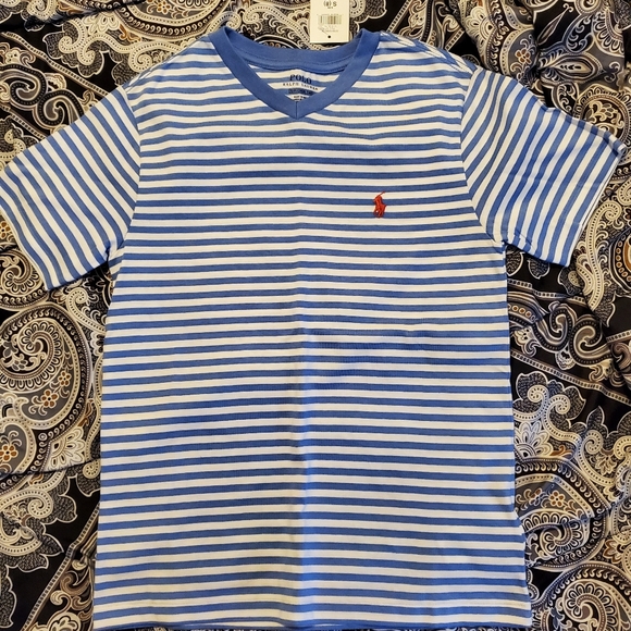 Polo Ralph Lauren Other - NWT Boys Ralph Lauren Polo V-Neck, Blue / White,  size Small (8)